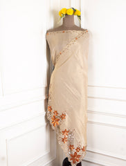 Tissue Shimmer Orange Unstitched Suit