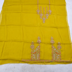 Organza Mehandi Unstitched Suit
