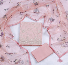 Glass Peach Unstitched Suit