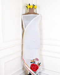 Mul Chanderi White Unstitched Suit