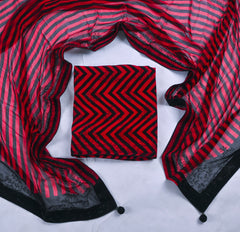 Crepe Red Unstitched Suit