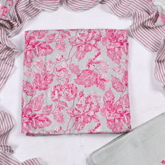 Muslin Light Grey Unstitched Suit