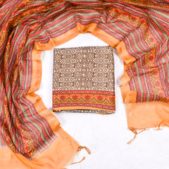 Maheshwari Cotton Off-White Unstitched Suit