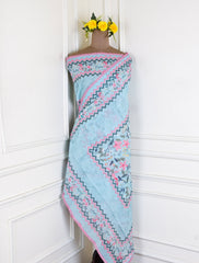 Muslin ferozi Unstitched Suit