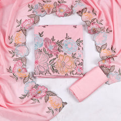 Mul Cotton Pink Unstitched Suit