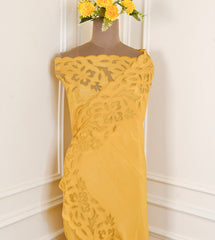 Banarasi Yellow Unstitched Suit