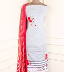 Muslin Grey Unstitched Suit