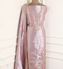 Giraffe Silk Light Pink Unstitched Suit