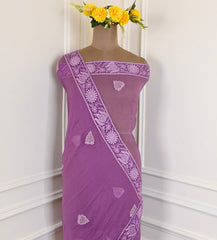Georgette Purple Unstitched Suit