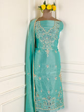 Shimmer Ferozi Unstitched Suit