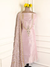 Tissue Shimmer Onion Pink Unstitched Suit