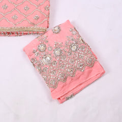 Organza Baby Pink Unstitched Suit