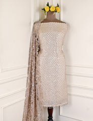 Shimmer Beige Unstitched Suit