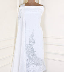 Crepe White Unstitched Suit