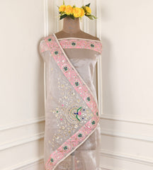 Glass Shimmer Off-White Unstitched Suit
