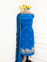 Crepe Blue Unstitched Suit