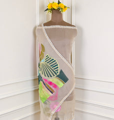 Organza Off-White Unstitched Suit