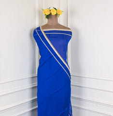 Organza Blue Unstitched Suit