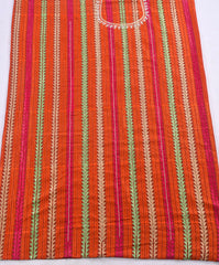 Khaddar Orange Unstitched Suit