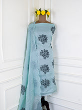 Organza Ferozi Unstitched Suit
