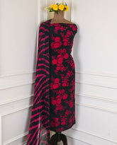 Crepe Black & Red Unstitched Suit