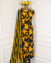 Crepe Yellow Unstitched Suit
