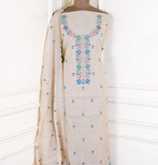 Mul Cotton Beige Unstitched Suit