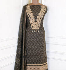Cotton Black Unstitched Suit