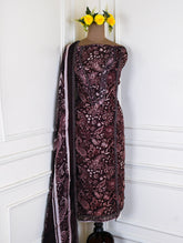 Mul Deep wine Unstitched Suit