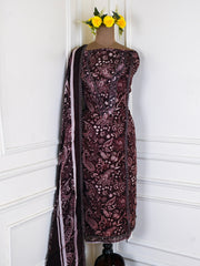 Mul Deep wine Unstitched Suit
