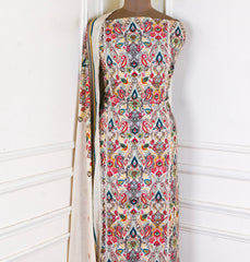 Cotton multicolor Unstitched Suit