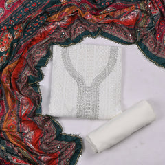 Georgette White Unstitched Suit