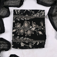 Georgette Black Unstitched Suit