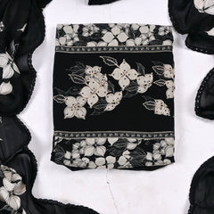 Georgette Black Unstitched Suit