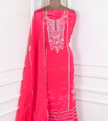 Crepe Magenta Unstitched Suit
