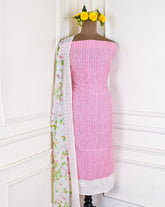 Chanderi Silk Pink Unstitched Suit