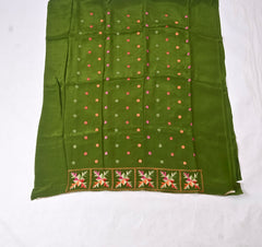 Crepe Green Unstitched Suit