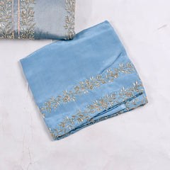 Glass Shimmer Powder Blue Unstitched Suit