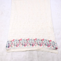 Organza White Unstitched Suit
