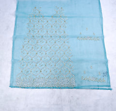 Glass Tissue Ferozi Unstitched Lehenga Suit