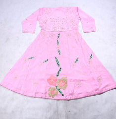 Crepe Baby Pink Peplum Lehenga Suit