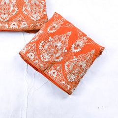 Crepe Rust Peplum Lehenga Suit