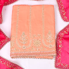 Gavadin Silk Peach Unstitched Suit