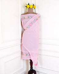 Organza Pink Unstitched Suit