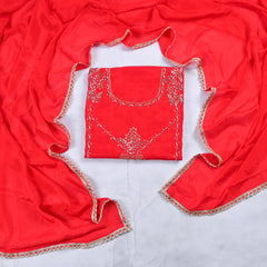 Crepe Red Unstitched Suit