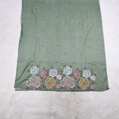 Mul Cotton Pista Green Unstitched Suit