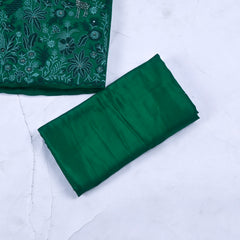 Organza Green Unstitched Suit