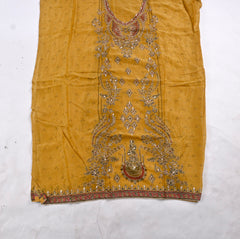 Organza Mustard Yellow Unstitched Suit