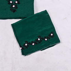 Organza Green Unstitched Suit