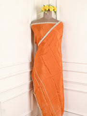 Silk Organza Orange Unstitched Suit